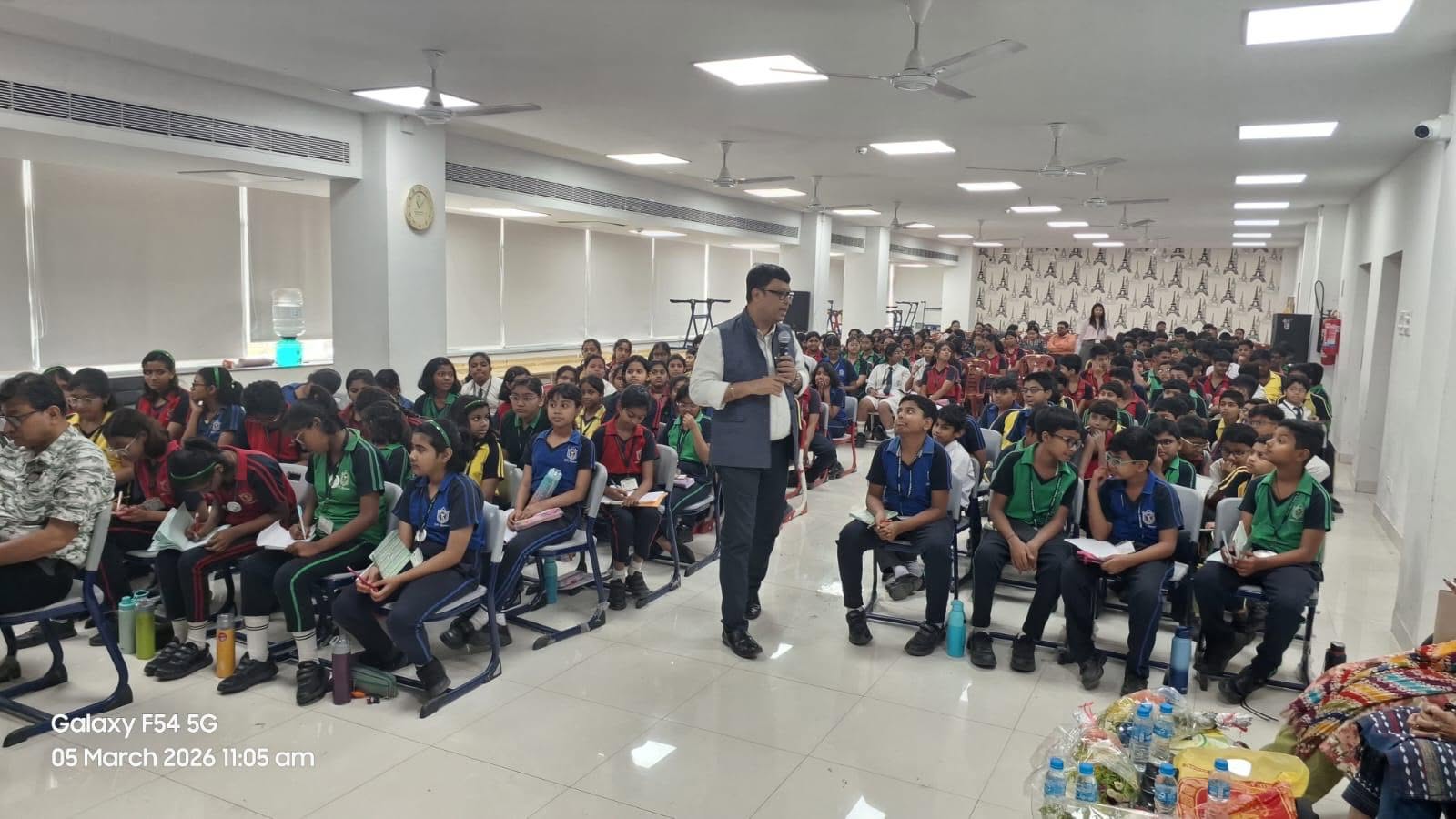 MindWell Club school assembly with hundreds of students